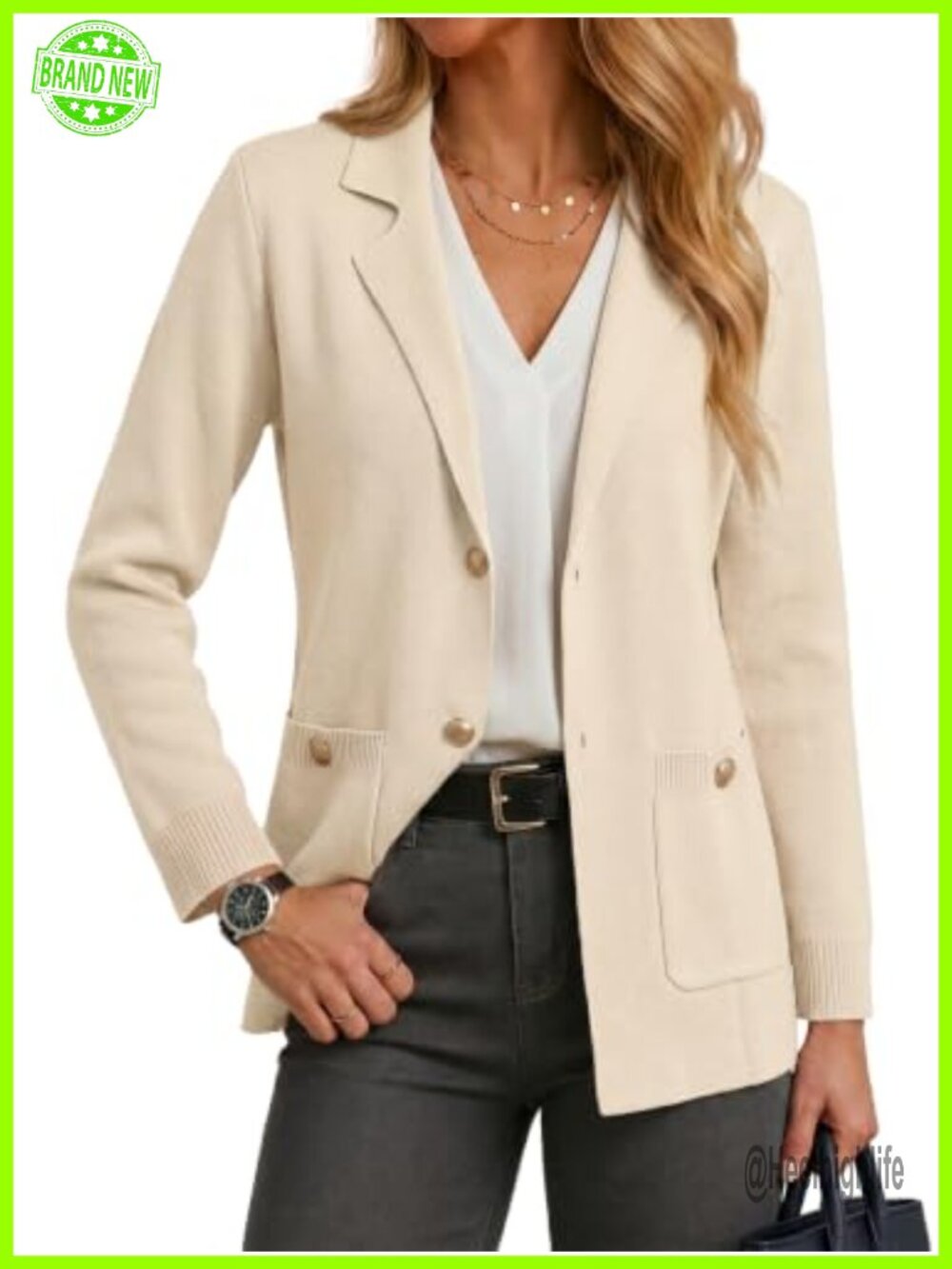 Womens Sweater Blazer Business Casual Open Front Long Sleeve Cardigan